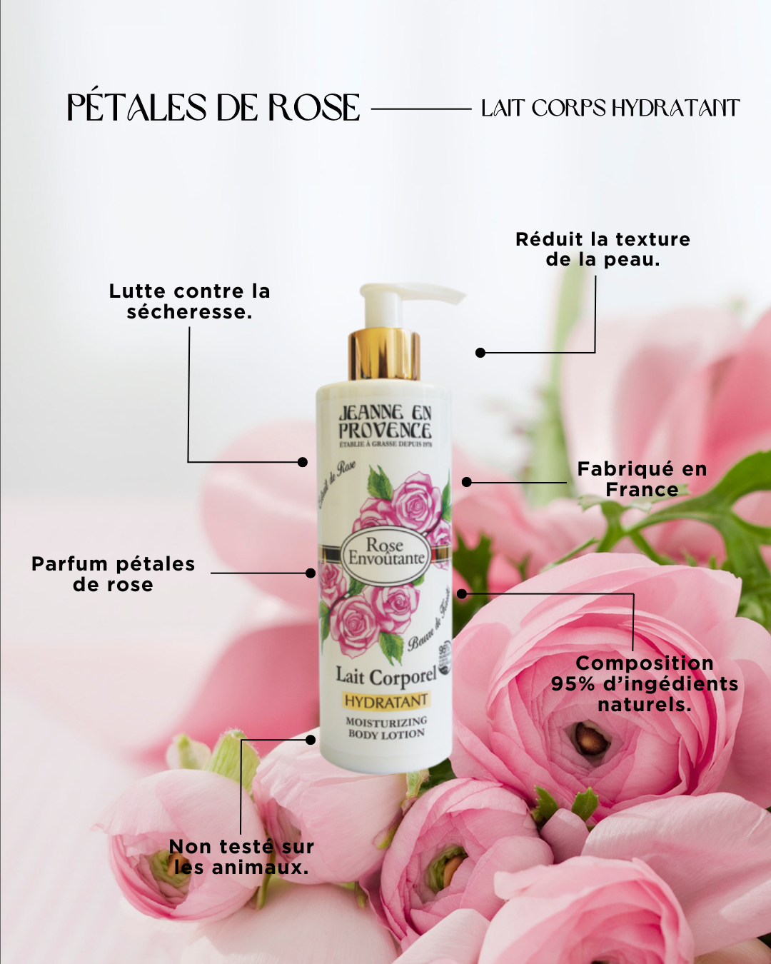 Lait corporel hydratant - Rose envoûtante