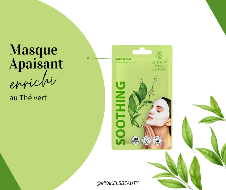 Masque coréen Apaisant en tissus - Thé vert