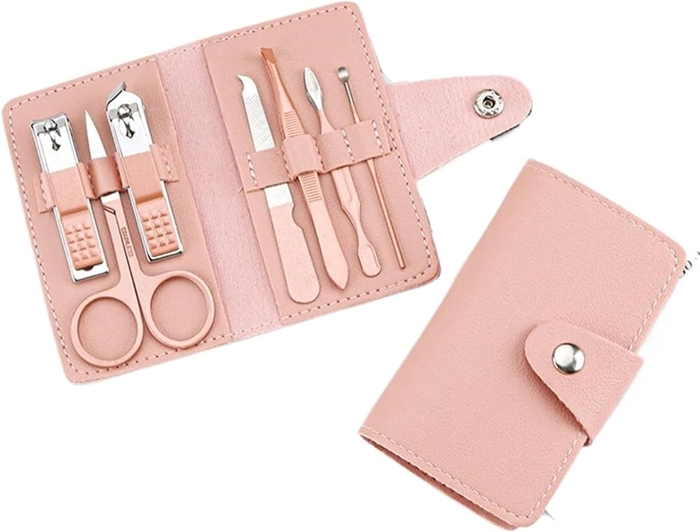 Kit coupe-ongles portable 7 pièces rose